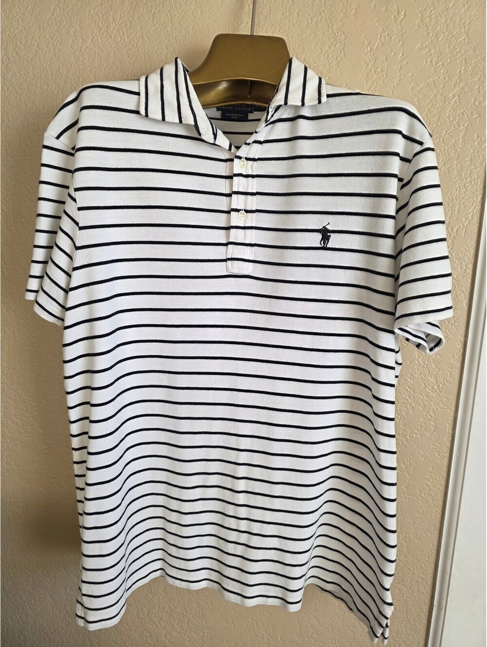 Polo Ralph Lauren Featherweight Mesh Striped Polo Shirt Large